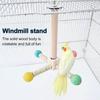 Parrot Stand Perch Toy Interactive 360 Degree Rotation Spinning Parakeet Toy Wooden Exercise Wheel Cockatiel Enrichment Toy Birdcage Accessories