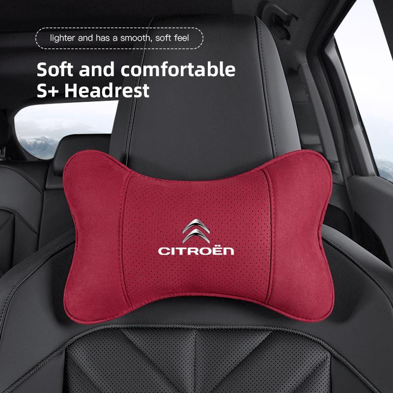 Car Seat Headrest Soft Suede Neck Pillow For Citroen C4 C3 C2 C1 DS3 Berlingo Xsara Picasso Auto Interior Accessories keychain UR8
