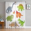 Various Kinds Of Dinosaurs Sheer Curtains for Living Room Transparent Tulle Window Curtain Bedroom Kitchen Decor Veil Drapes