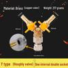 Thickened All-Copper 4-Point Natural Gas Ball Valve with Internal/External Thread and Single Nozzle Tee Switch