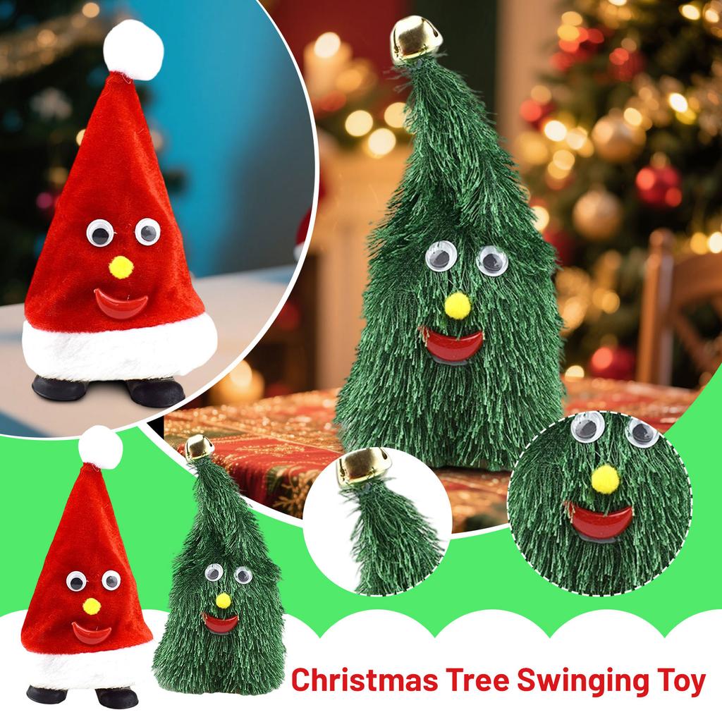 Танцующая Рождественская Елка Шапка Санты Плюшевая Игрушка Музыкальная Интерактивная Праздничный Персонаж Для Мальчика Девочки Для Украшения Дома И Школы