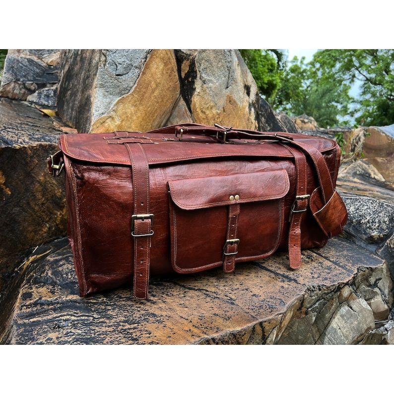 Leather Duffel Bag For Men, Leather Travel Bag, Duffle Bag for Men, Handmade Leather Weekender Bag, Handmade Leather Duffle