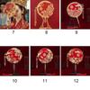 Decorative with Pendant Chinese Wedding Hand Bouquets Bridal Group Fan Chinese Fan Embroidery Fan