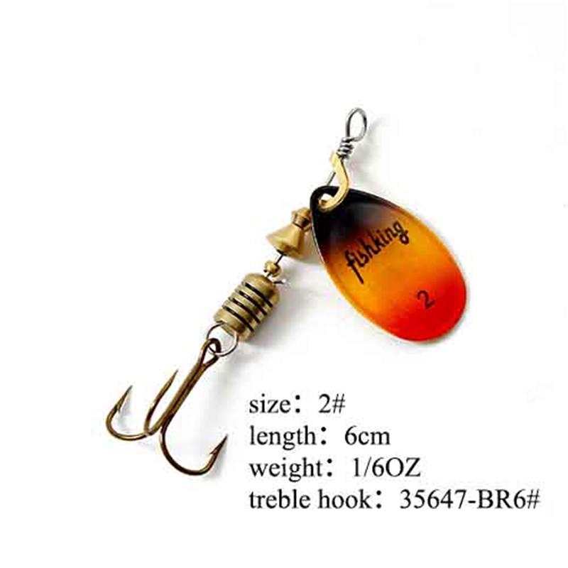 Рыболовная приманка FISH KING Spinner Bait, 1 шт., жесткая приманка для окуня, ложка с тройным крючком, снасти высокого качества