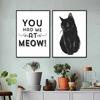 Ты и я в Meow Black Cat Animal Poster Картина на холсте Настенная живопись Печать на холсте Картины для гостиной Интерьер Домашний декор