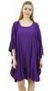Womens Purple Frill Kaftan Coverup Dress Easy Wear Knee Length