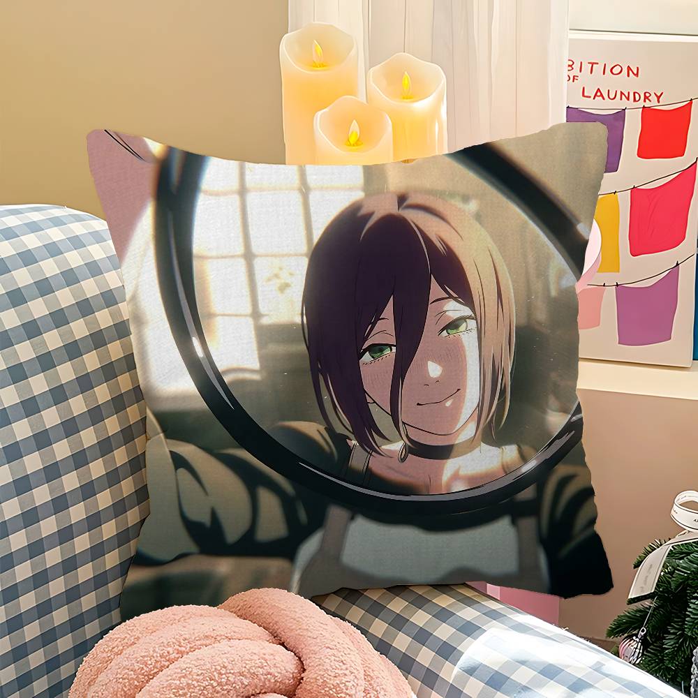 Аниме Человек-бензопила Арка Резе Наволочка для подушки Автомобильная декоративная подушка Чехол для дивана Автомобиль Рождественский подарок 40x40см 45x45см