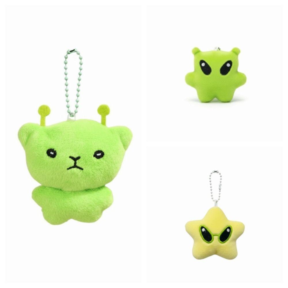 Cute Star Mobile Phone Rope Soft Alien Cat Keychain Cartoon Plush Backpack Pendant Versatile Use
