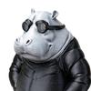 Забавная Крутая Фигурка Бегемота 3D Печатный Бегемот в Солнечных Очках Статуэтка Новинка Скульптура Животного для Дома Офиса Декора Рабочего Стола
