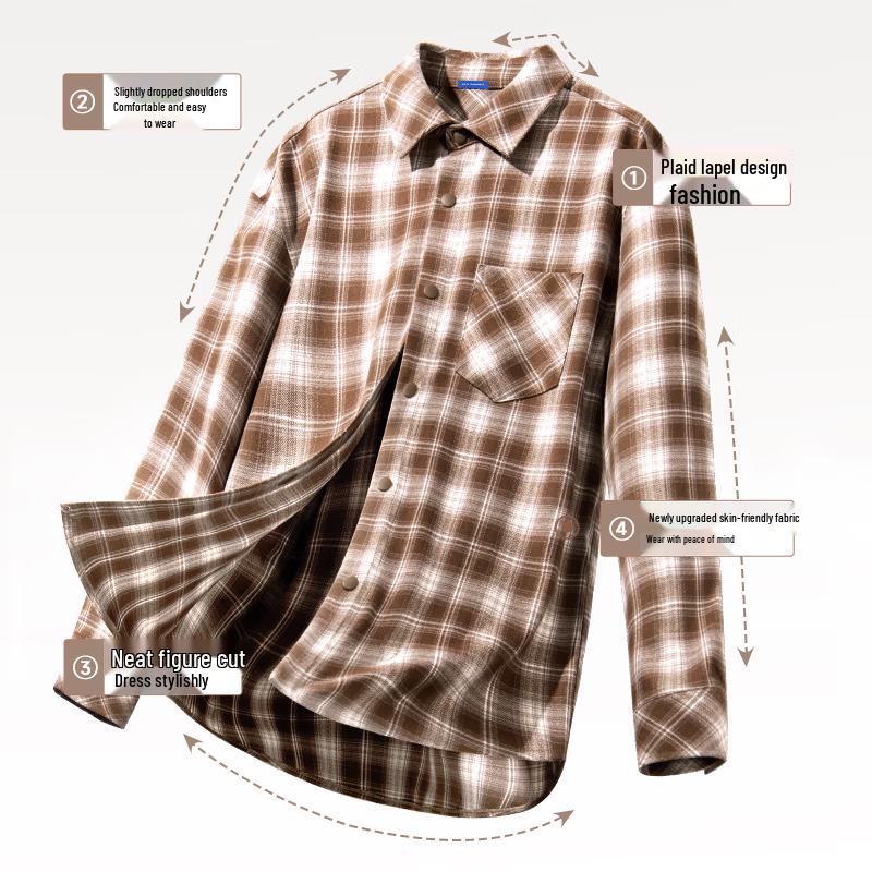 Mark Fairwhale Мужская американская фланелевая клетчатая рубашка с длинным рукавом