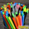 100Pcs Disposable Plastic Straws Colorful Bubble Milk Tea Cocktail Drinking Straws Party Birthday Supplies Kitchen Accessories