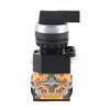 22mm 3 Position Auto Reset Selector Rotary Switch Long Handle LA38‑20BX33