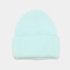 Angola Rabbit Fur Warm Solid Color Knitted Hat Women's Autumn and Winter Versatile Candy Color Vertical Stripe Thickened Ear Protection Hat