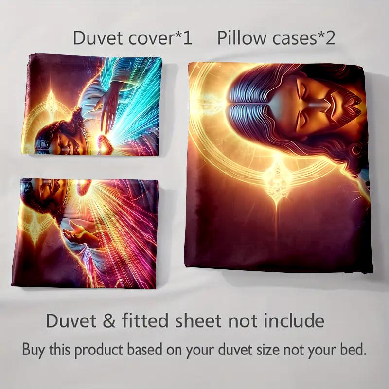 Radiant divine imagery. Bedding Duvet cover sets Duvet covers Pillowcases gifts (1 * Duvet Cover 2 * Pillowcases, without duvet insert)