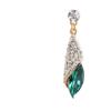 Women Earrings Delicate Exquisite Droplet Shape Zinc Alloy Artificial Diamond Green Earrings Women