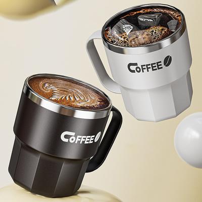 Кружка для кофе из нержавеющей стали 304 с крышкой, непроливающаяся, многоразовая, для дома и офиса, с двойными стенками, с вакуумной изоляцией, чашка для воды, портативная дорожная кружка