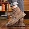 Мужская зимняя обувь, теплые удобные модные зимние ботинки из натуральной кожи, непромокаемые ботинки, мужские шерстяные плюшевые теплые ботинки