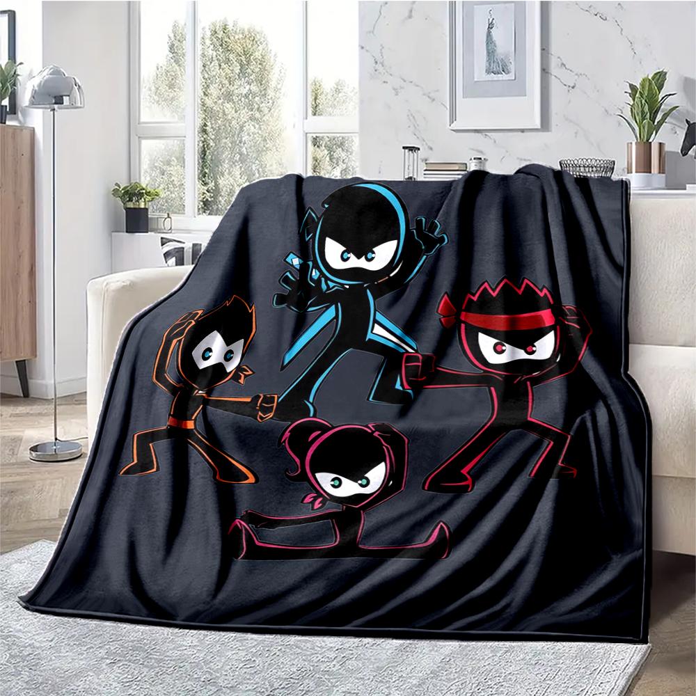 Ninja Kidz Theme Printed Blanket - Perfect for Couch, Bed, Travel & Outdoor Use | Machine Washable, Cozy & Durable.