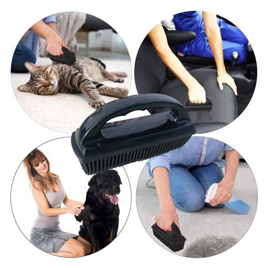 Щетка для удаления шерсти домашних животных, кошачья, собачья, для груминга, силиконовая щетка для чистки ворса и мусора для домашней мебели, одежды