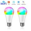 Tuya WiFi LED Light Bulbs 85-265V 12W 15W 18W E27 Alexa Lamp RF 2.4G Remote Google Home Voice Control Colorful Home Lighting