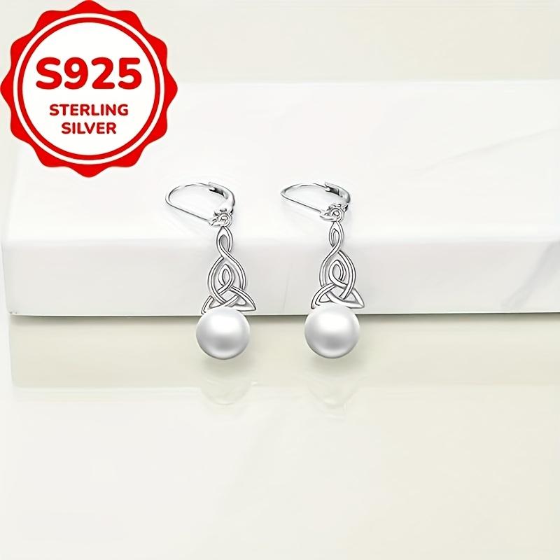925 Sterling Silver Pearls Dangle Earrings for Women Wedding Party Fine Jewelry Gift
