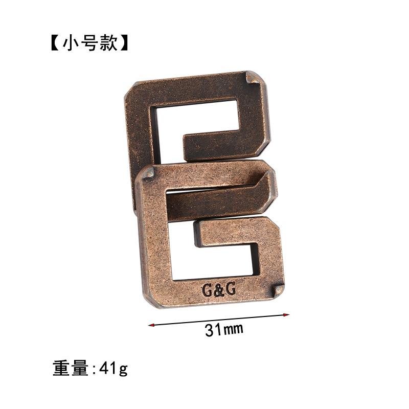 Puzzle Zinc Alloy Intelligence Unlocking Ring Unlocking Set, Nine-Link Educational Toy, Kong Ming Luban Lock Mechanism Box