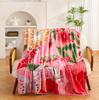 Romantic Rose Floral Blanket For Valentine's Day Gift Soft Flower Fleece Blanket for Bed Sofa Couch Chair Outdoor Travel Camping