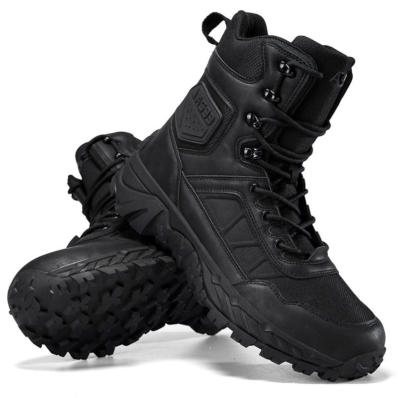 Мужские высокие тактические ботинки для улицы - Прочные, грязеотталкивающие, идеально подходят для пешего туризма и альпинизма