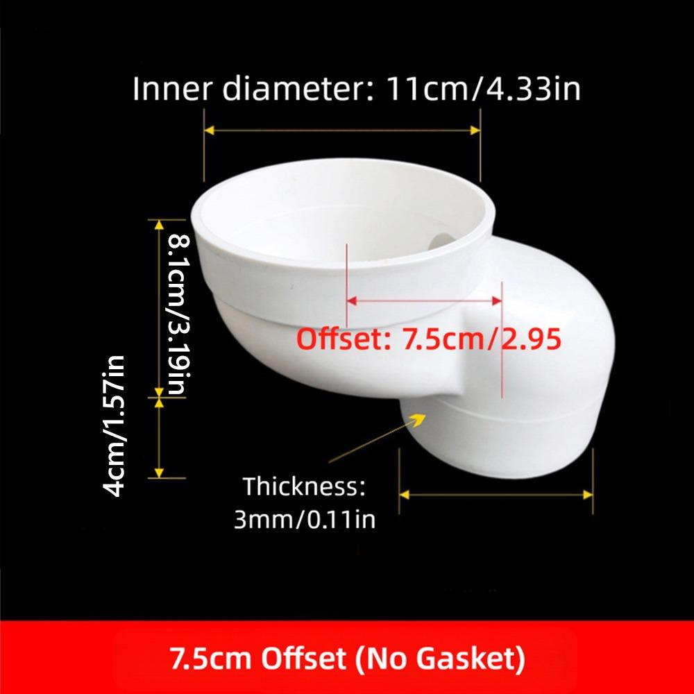 PVC Plastic Toilet Shifter Pipe 110mm Offset Flange Adapter  Toilet Installation