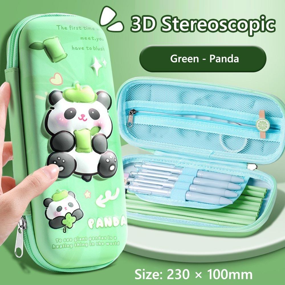 Large Capacity Pencil Case Drop Resistant Capybara/Panda/Astronaut Stationery Box Waterproof Multi-functional