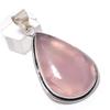 Natural Rose Quartz Gemstone 925 Sterling Silver Jewelry Pendant 2.25" F2n56