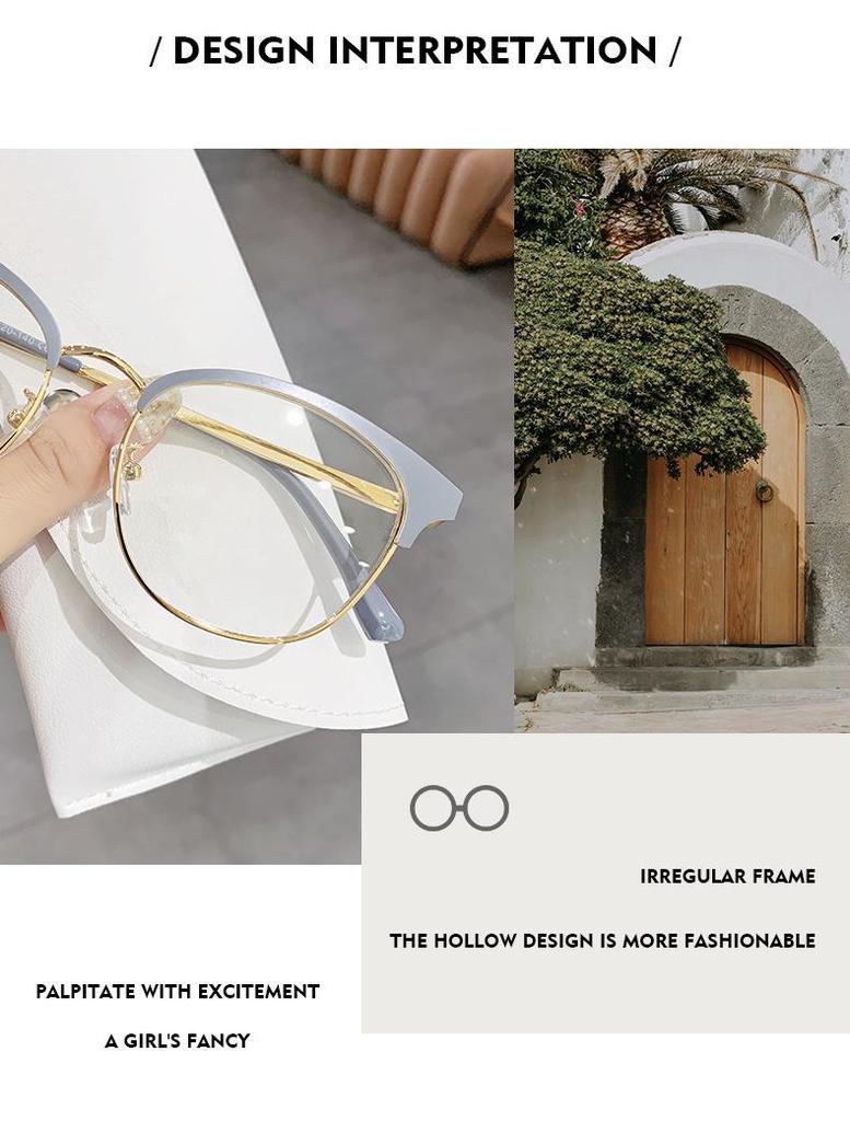 Мужские полуободковые очки для близорукости с защитой от синего света, с металлической оправой, для студентов