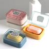 Portable Soap Dish with Lid - Plastic Travel Soap Holder, Keeps Soap Dry for Bathroom Home Outdoor
