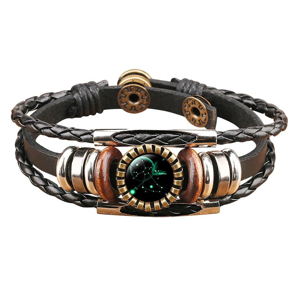  Браслет со знаками, 1 шт., очаровательный кожаный плетеный браслет из веревки, женский мужской плетеный браслет из веревки, браслет-цепочка в стиле панк, модные ювелирные аксессуары