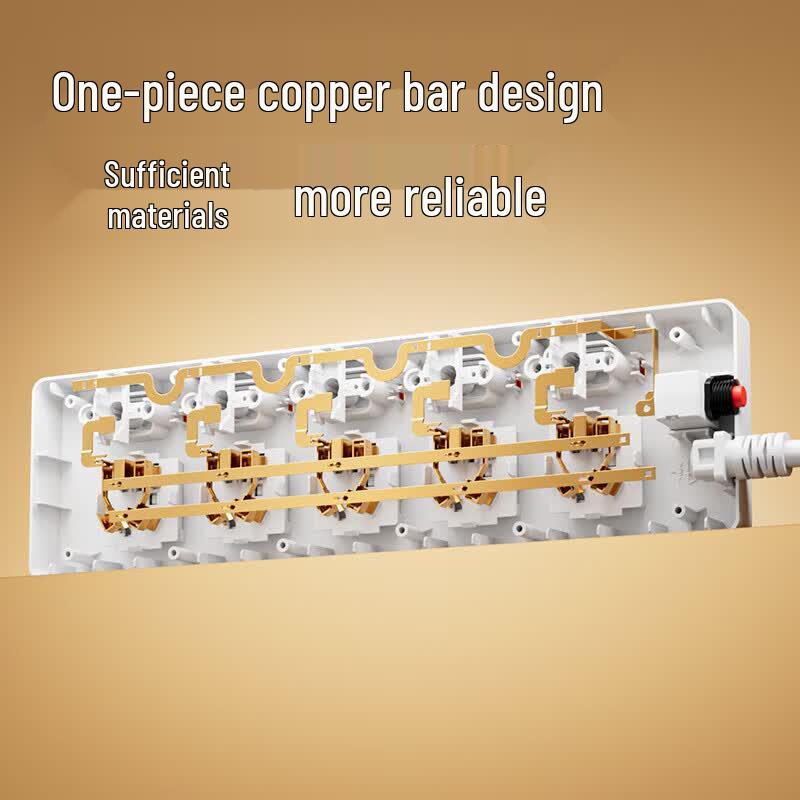 Deli 5-Outlet Power Strip with Independent Switches, 3M