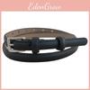 Квадратная пряжка Однотонный кожаный Тонкий пояс для талии Модные подарки Повседневный