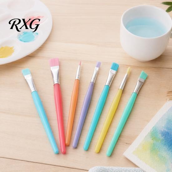 Craft Painting Tools 6PCS Paint Brush, with Candy Colored Design, Flexible Nylon Detailing Brushes Bristles for Watercolor Acrylic Oil