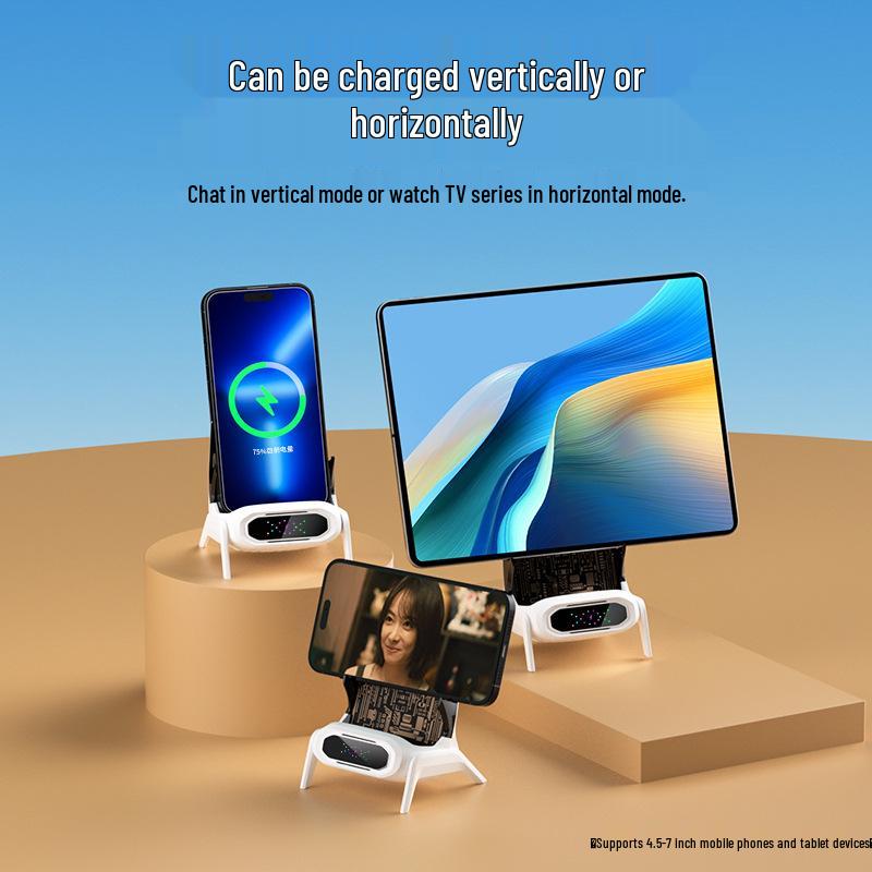 Fast Charging Transparent Wireless Speaker & Phone Holder with Magnetic Suction
