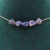 Stones and Minerals. 5-pearl Necklace of South African Blue Jasper. Steel Chain Necklace Women, Men. Customizable Size.