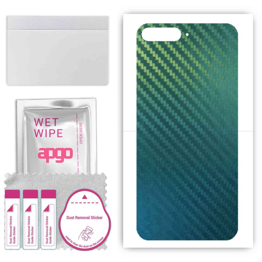 apgo Защитная наклейка на заднюю панель, совместимая с Huawei Y6 (2018), Оберточная пленка, фольга, винил - Углеродный хамелеон с узором CAKA1