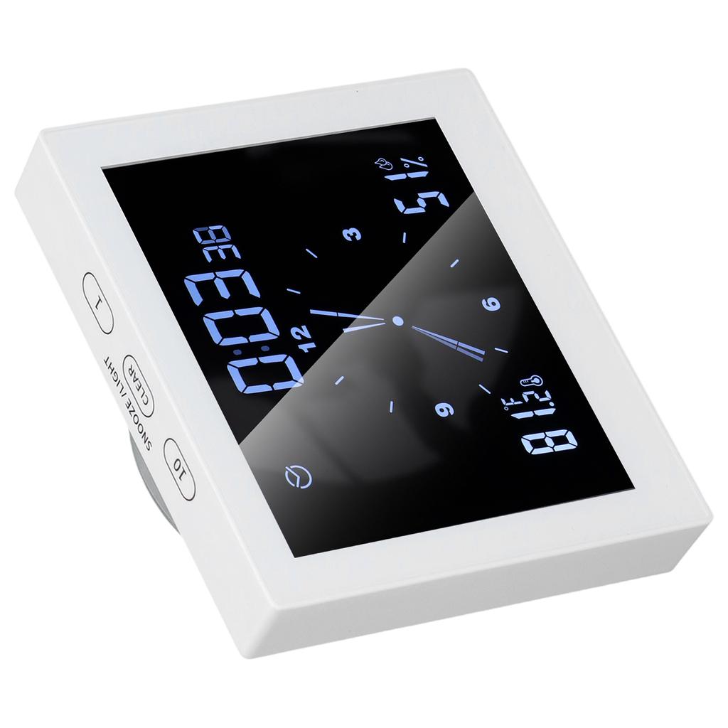 5-дюймовые настенные часы для душа с цифровым таймером, будильником, дисплеем температуры и влажности, водонепроницаемые для дома