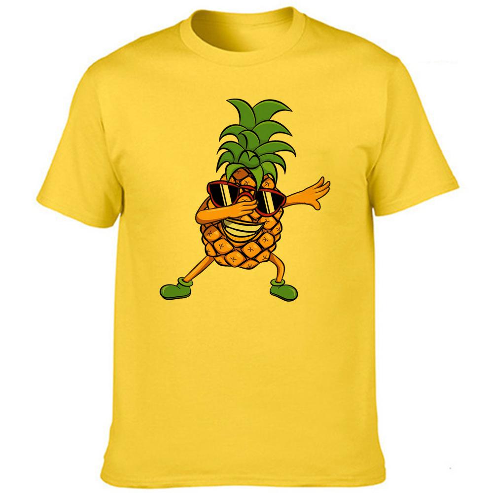 Men Clothes Pineapple Pizza Fruit Printed Funny Aesthetic Shirt Leisure Short Sleeve O Neck T