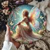 Fairy Forest Round Metal Sign 2D Wall Art Magical Floral Butterfly Decor for Home Cafe Bar