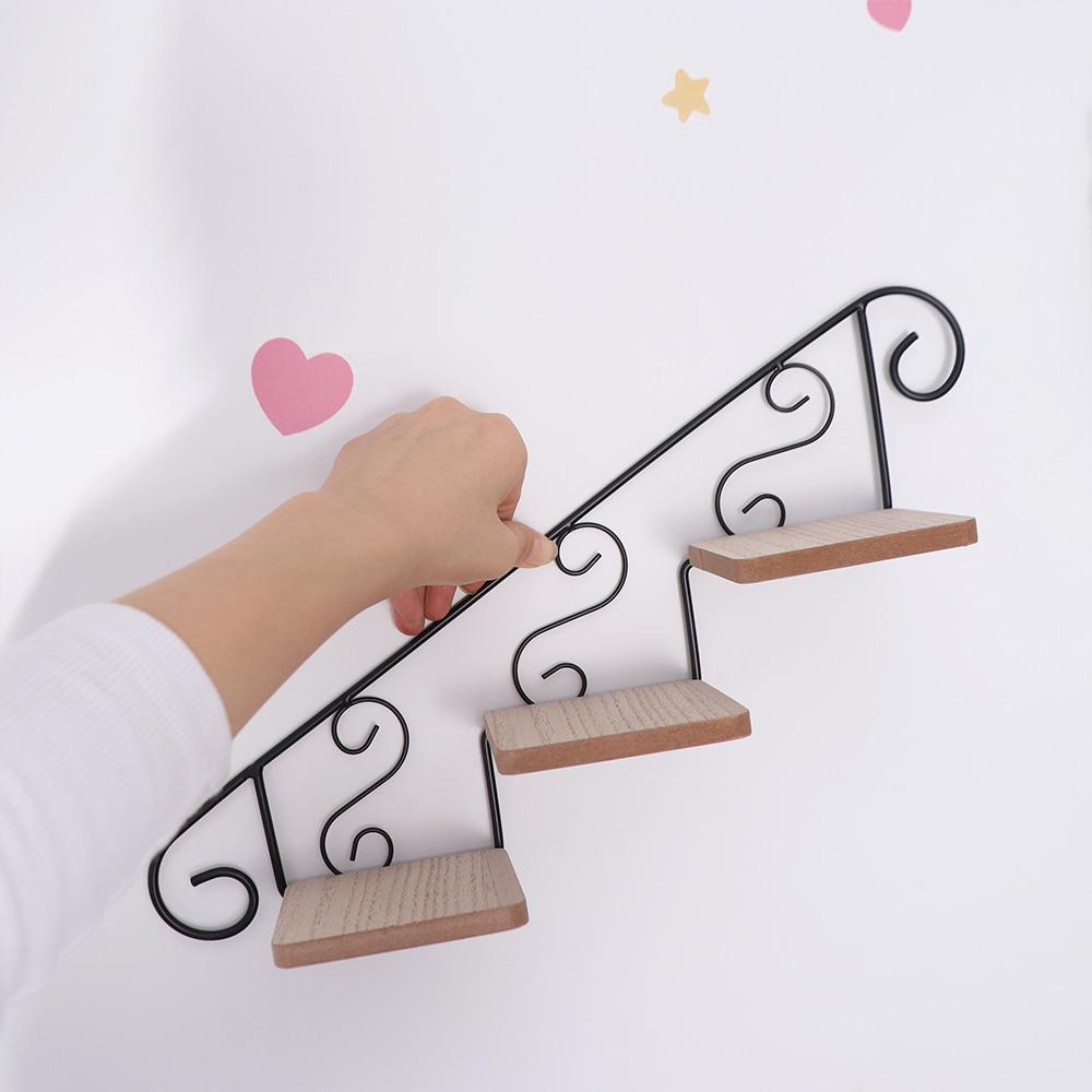 Металлическая настенная полка для дисплея в форме лестницы, подвесное кашпо, настенный декор