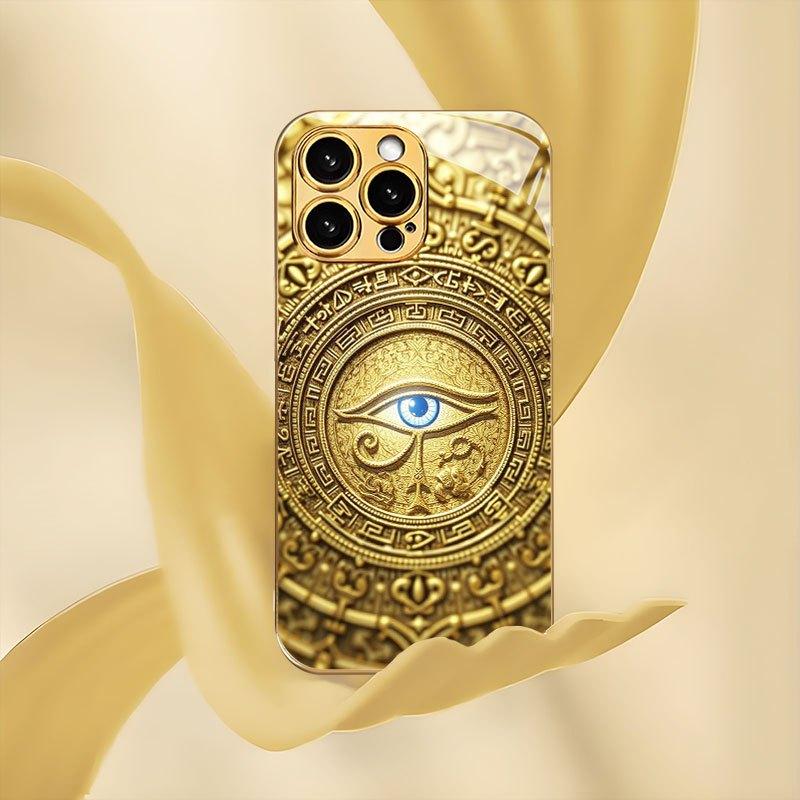 Golden Eye of Horus Print fashion phone cases For iphone 17 case Glass Phone Case for iPhone 17 16 15 14 13 12 11pm Pro Plus