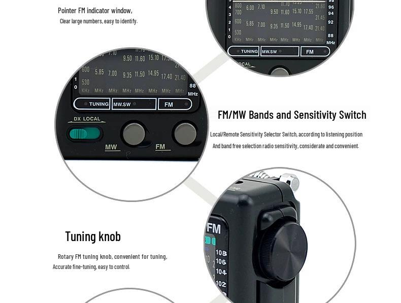 Desheng R-909 Ретро FM-радиоприемник портативный для пожилых людей