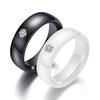Black and White Ceramic Ring Fashion Men and Women Trend Couple Diamond Ring Jewelry
