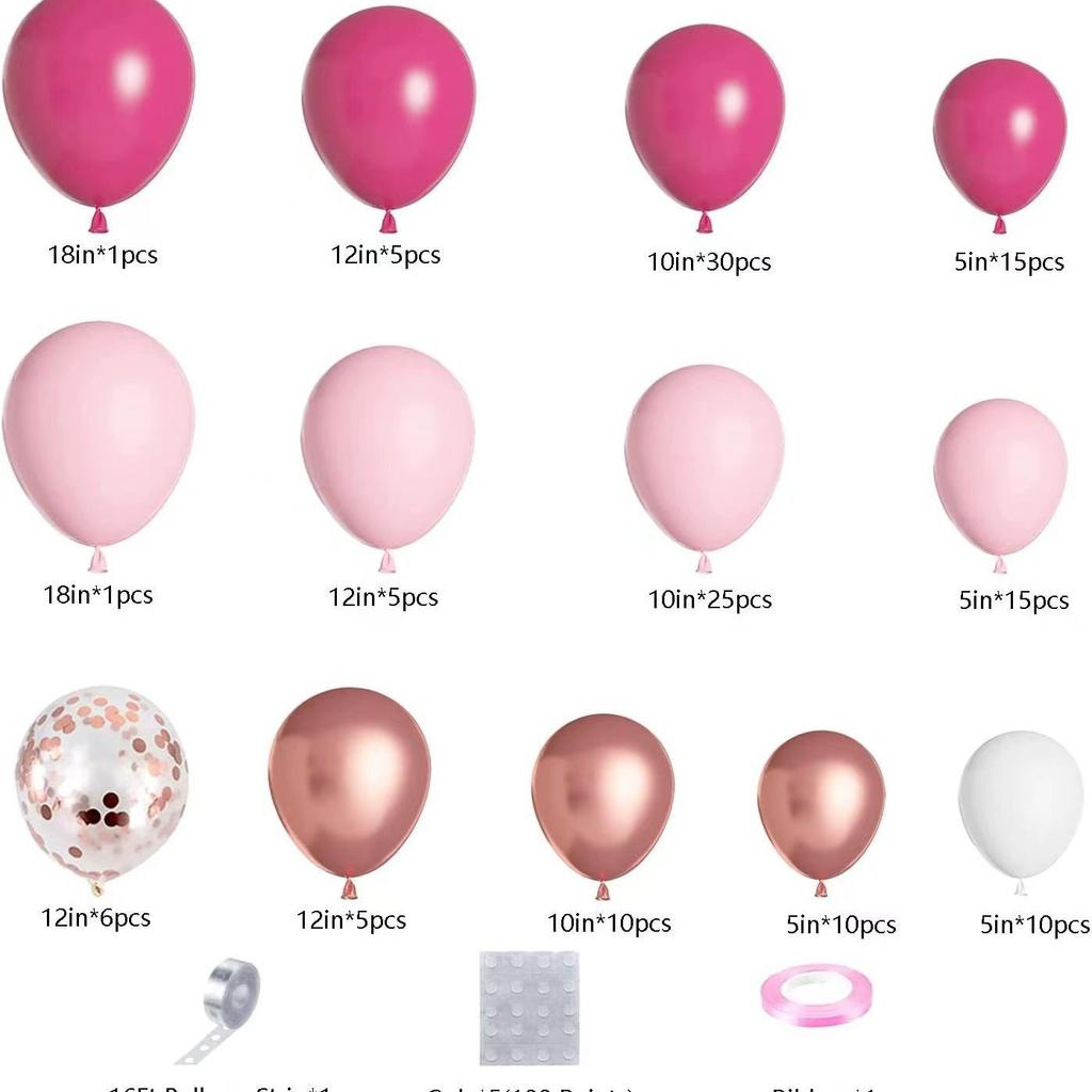 Пакет воздушных шаров в розово-красно-синей тематике, украшение для вечеринки по случаю дня рождения, свадьбы, открытия, годовщины для мальчиков и девочек