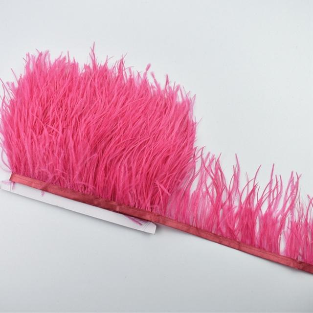1M 5M 10Meter 8-10CM Black Ostrich Feather Trims Natural White Ostrich Feather for Craft Ribbon Fringe for Skirt Party Clothing