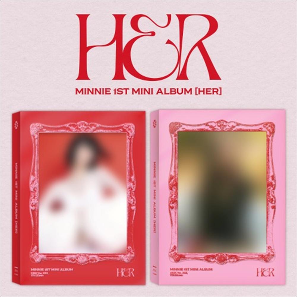 [NO POB] MINNIE ((G)-IDLE) [HER] 1st Mini Album (Red Ver. / Pink Ver.)